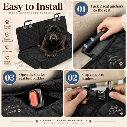 Car Dog Seat Cover for Back Seat Waterproof Auto Rear Pet Seat Protector Mat Nonslip Universal Safety Carrier For Outing Dogs