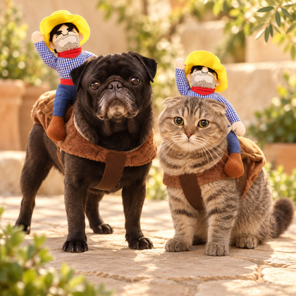 Cowboy Rider Pet Costume with Matching Hat