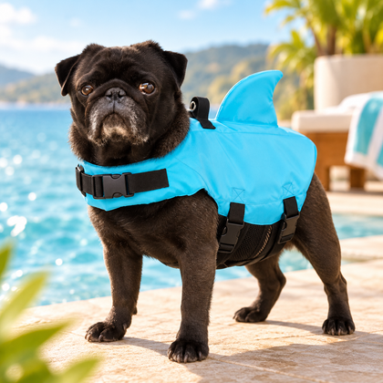 Shark Dog Swimming Vest with Handle