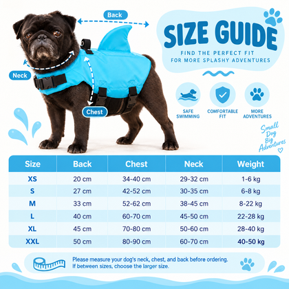 Shark Dog Swimming Vest with Handle