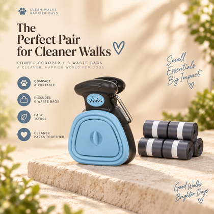 Foldable Dog Pooper Scooper with Waste Bags