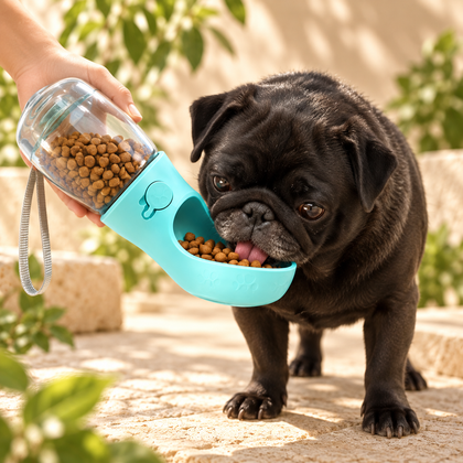Portable Pet Water Bottle with Food Container