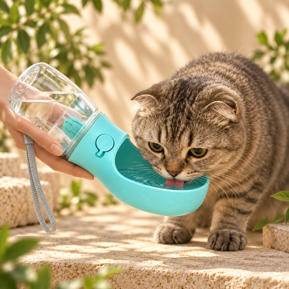 Portable Pet Water Bottle with Food Container