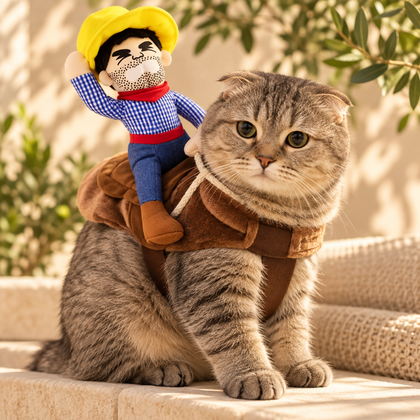 Cowboy Rider Pet Costume with Matching Hat
