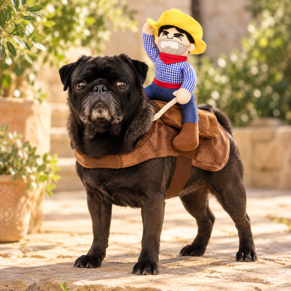 Cowboy Rider Pet Costume with Matching Hat