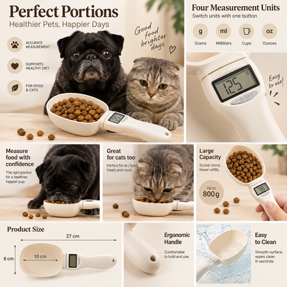Digital Pet Food Measuring Scoop with LED Display